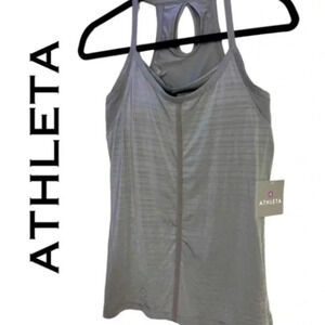 Gray 2 in 1 Athleta Workout Top (M)